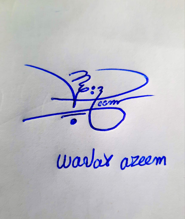 Waqar Azeem Name Online Signature Styles